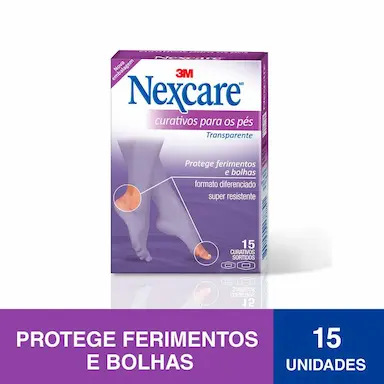 Curativo Transparente Nexcare para os Pés com 15 unidades