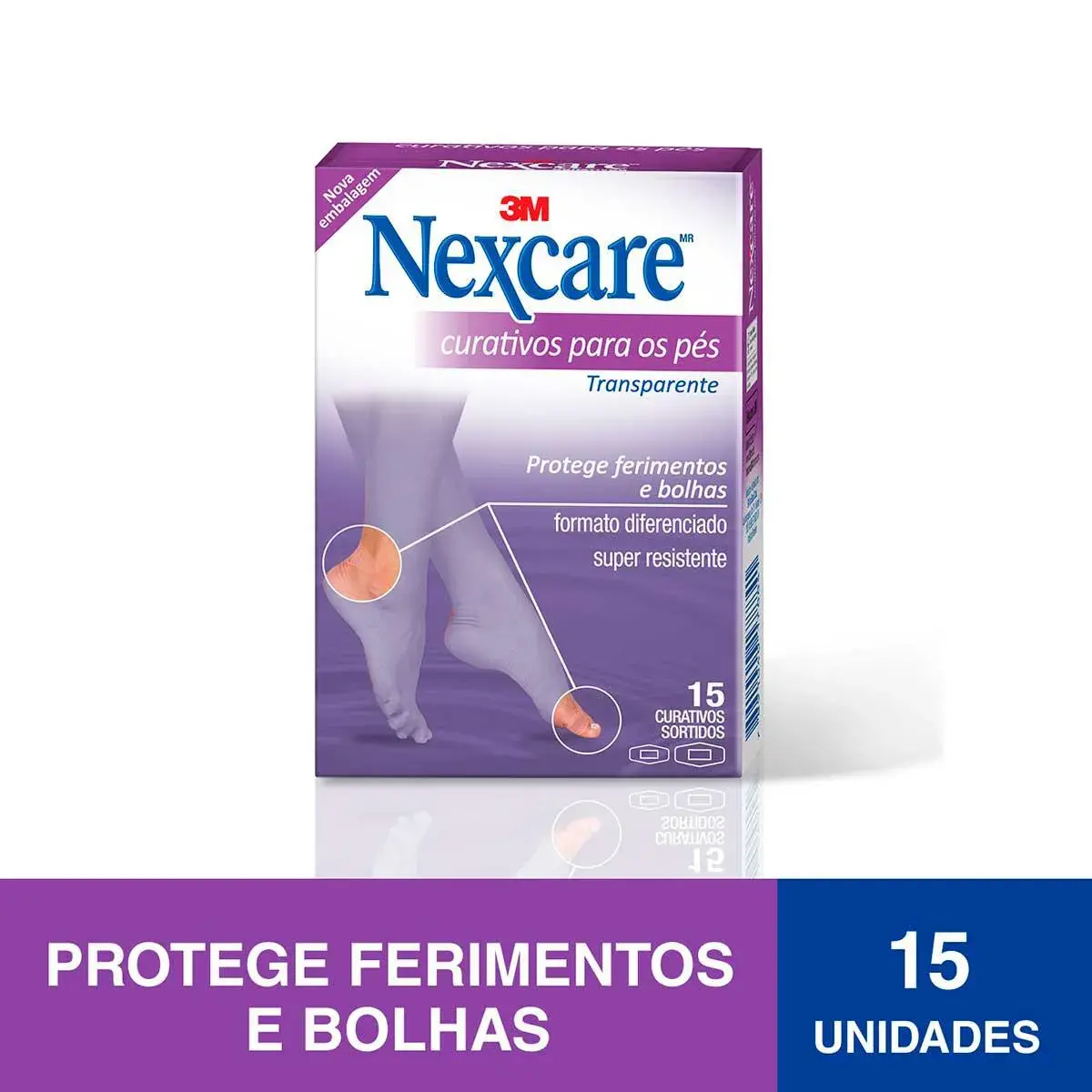 Curativo Transparente Nexcare para os Pés com 15 unidades