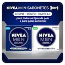 Sabonete em Barra Nivea Men 3 em 1 Sensitive 90g