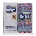 Lenço de Papel Softy's Bolso 4 Pacotes com 15 unidades cada