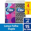 Kit Lenços de Papel de Bolso Elite Softy's com 4 pacotes de 15 folhas cada