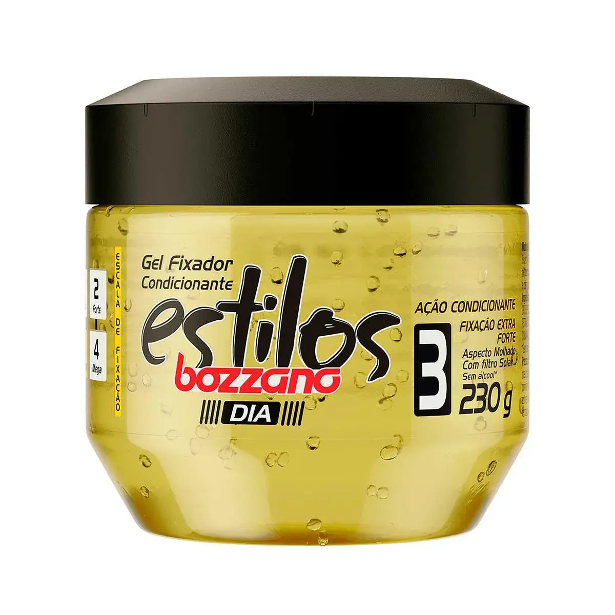 Gel Fixador Condicionante Bozzano Estilos Dia Fixação Extra Forte 3 com 230g