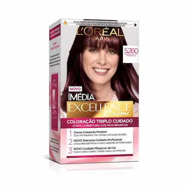 Tintura Permanente Imédia Excellence Creme 5260 Vermelho Glamour com 1 unidade