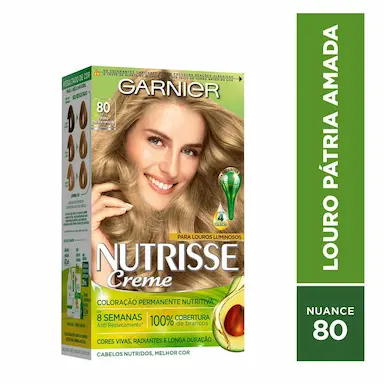 Tintura Permanente Nutrisse Creme 80 Loura Pátria Amada