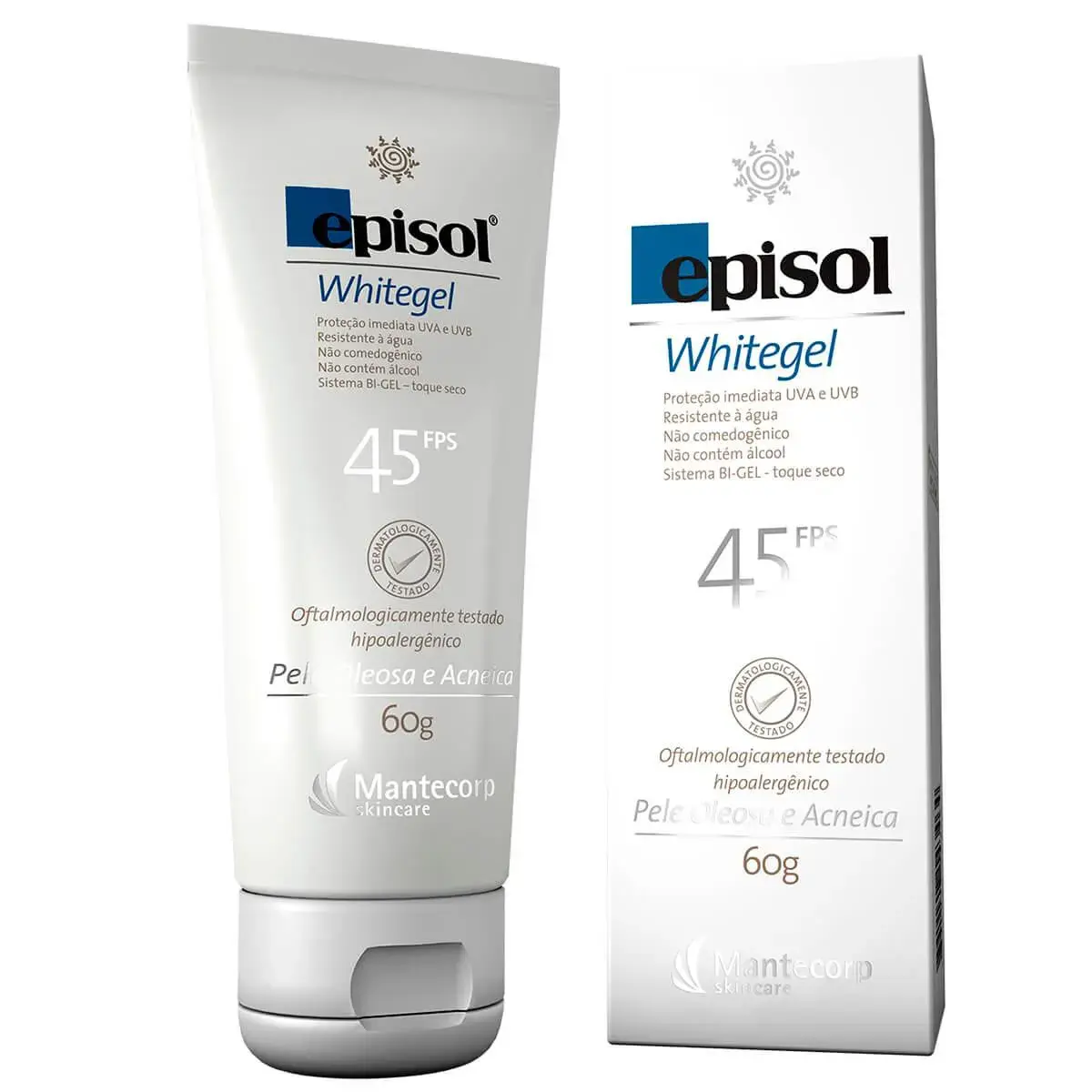 Protetor Solar Episol Whitegel Pele Oleosa e Acneica FPS 45 com 60g
