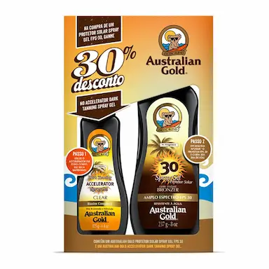 Kit Protetor Solar Instant Bronze FPS30 + Acelerador de Bronzeado Clear Dark Tanning