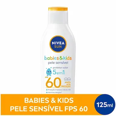 Protetor Solar Infantil Nivea Sun Kids Sensitive FPS 60 com 125ml