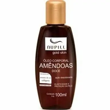 Óleo Corporal de Amêndoas Doce Nupill Gold Skin Semente de Uva e Colágeno com 100ml