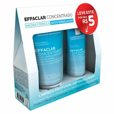 Kit Gel de Limpeza Profunda Effaclar Concentrado Antioleosidade com 150g + 60g