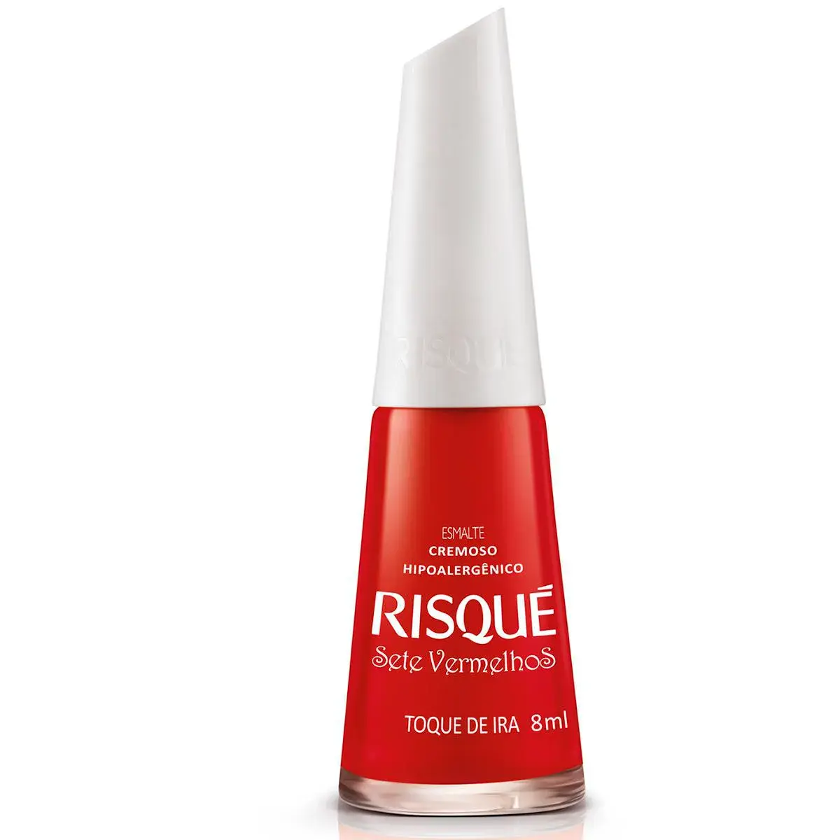 Esmalte Cremoso Risqué Sete Vermelhos Toque de Ira Hipoalergênico com 8ml