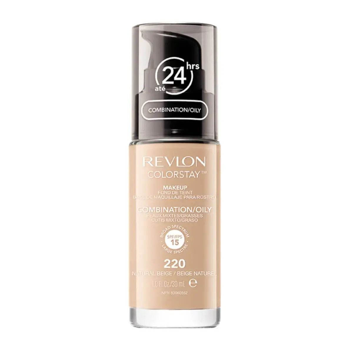 Base Líquida Revlon Colorstay Combination Oily Skin FPS 15 Cor 220 Natural Beige com 30ml