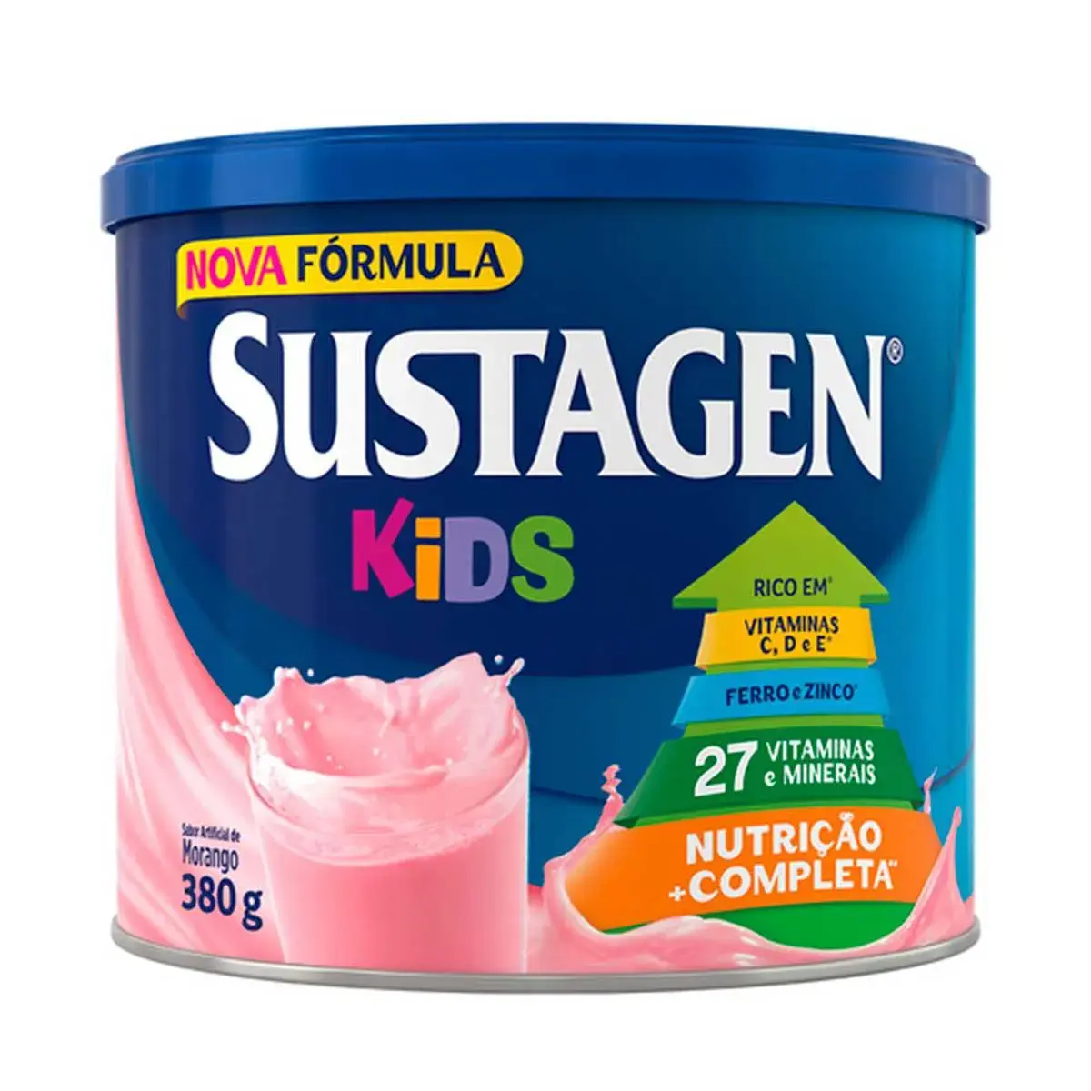 Sustagen Kids Morango Complemento Alimentar Infantil com 380g
