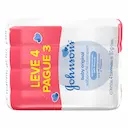 kit Sabonete Johnson's Baby Original Branco Cremoso com 4 unidades de 80g cada