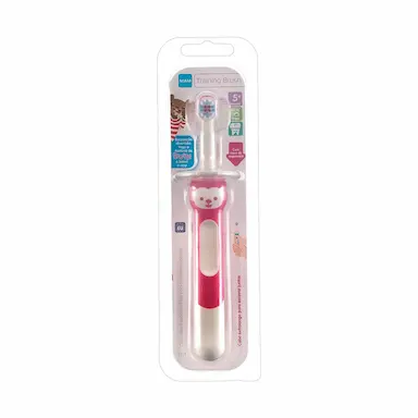 Escova de Dente Infantil MAM Training Brush Rosa com 1 unidade