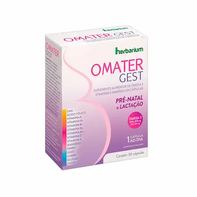 Suplemento Alimentar Omater Gest para Gestantes com 30 cápsulas