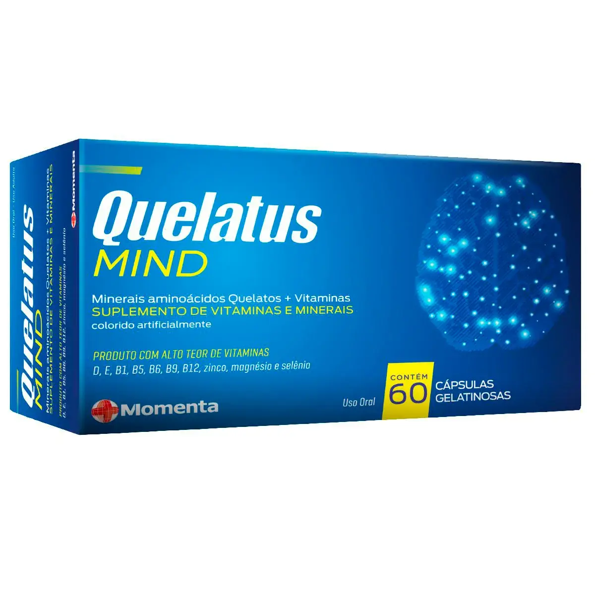 Suplemento Vitamínico e Mineral Quelatus Mind com 60 cápsulas