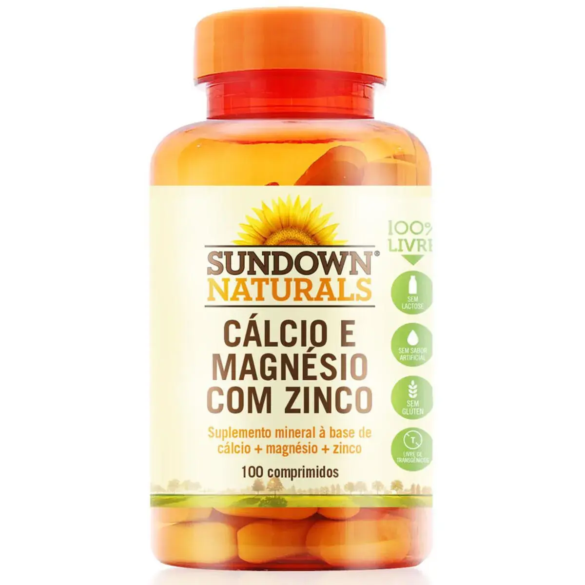 Cálcio e Magnésio com Zinco Sundown 100 comprimidos