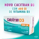 Suplemento Vitamínico de Cálcio e Vitamina D 400UI Calcitran D3 60 comprimidos