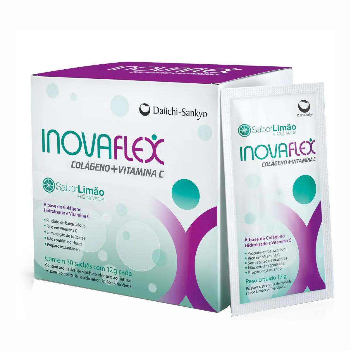Inovaflex Colágeno Hidrolisado Sabor Limão com 30 sachês de 12g cada