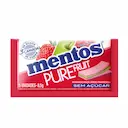 Mentos Pure Fruit Chiclete Sem Açúcar Sabor Morango Maçã Verde e Framboesa com 5 unidades