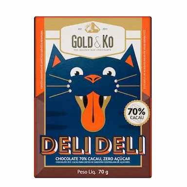 Chocolate 70% Cacau Deli Deli Zero Açúcar