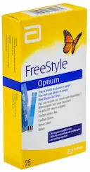 Tiras para Teste de Glicemia Freestyle Optium 25 Unidades