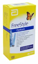 Tiras para Teste de Glicemia Freestyle Optium 100 Unidades