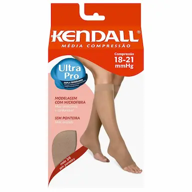 Meia Feminina Kendall Média Compressão 3/4 sem Ponteira Cor Bege Tamanho M com 1 par