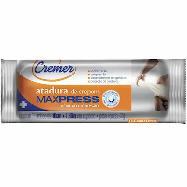 Ataduras de Crepe Maxpress 100% algodão rolo com 10cm x 1,8m