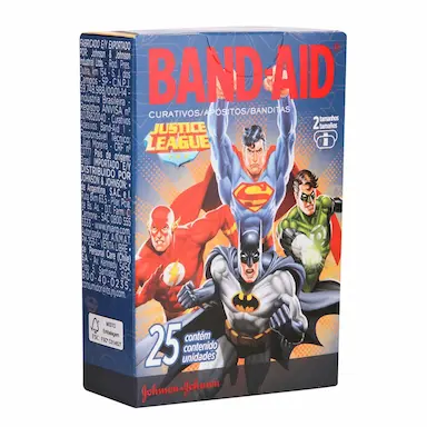 Curativos Band-Aid Infantil Liga da Justiça com 25 unidades
