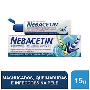 Nebacetin 250UI/g + 5mg/g Pomada 15g
