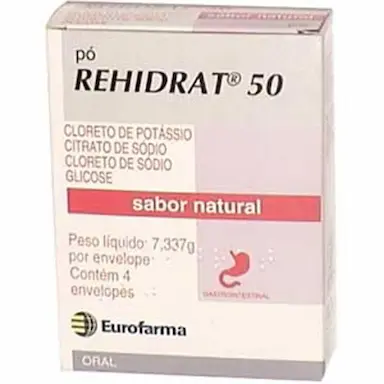 Rehidrat 50 Sabor Natural Pó 4 Envelopes de 7,337g