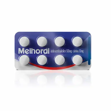 Melhoral Ácido Acetilsalicílico 500mg + Cafeína 30mg 8 comprimidos