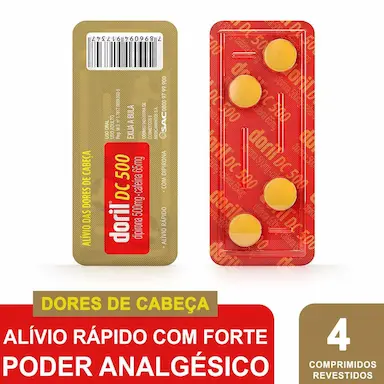 Doril DC 500 Dipirona 500mg + Cafeína 65mg 4 comprimidos