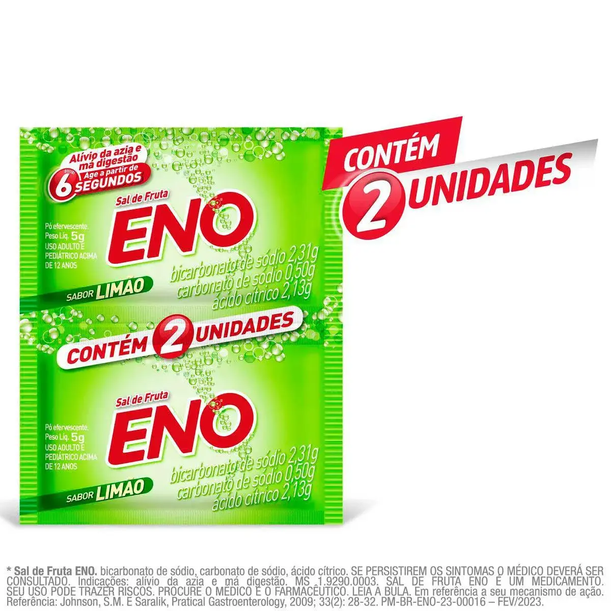 Sal de Fruta Eno Sabor Limão 2 envelopes 5g cada