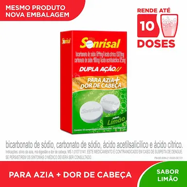 Sonrisal Sabor Limão 10 comprimidos