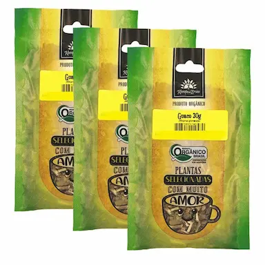 KIT 3 GUACO ORGâNICO PURA FOLHA KAMPO DE ERVAS 30G CADA