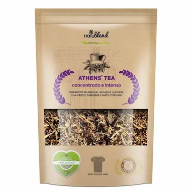 ATHENS TEA CHá MISTO ALCAçUZ ALECRIM GENGIBRE ERVA MATE 100G