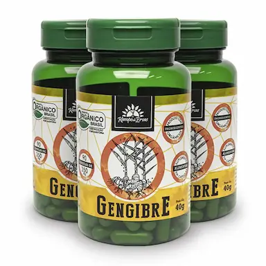 GENGIBRE Pó ORGâNICO CáPSULA VEG 350MG KAMPO ERVAS KIT 270