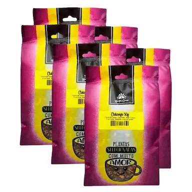 KIT 6 CHAMEGO MISTO DIA 50 GR CADA - CASCA DE CACAU, MATE TOSTADO, ERVA DOCE, GENGIBRE, CRAVO E CANELA KAMPO DE ERVA
