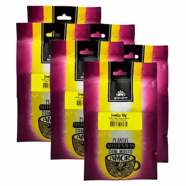 KIT 6 FRESKIN MISTO MATE VERDE, MENTA, GENGIBRE, ALFAVACA E LIMãO 50 GR CADA KAMPO DE ERVAS