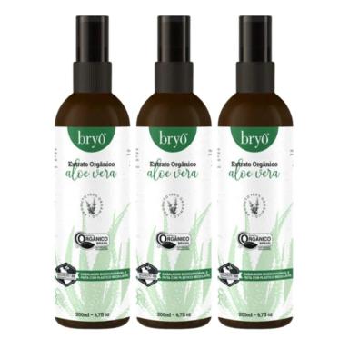 KIT 3 ALOE VERA EXTRATO 99,7% ORGâNICO BABOSA 100% PURO 200ML CADA BRYO CONCENTRADO