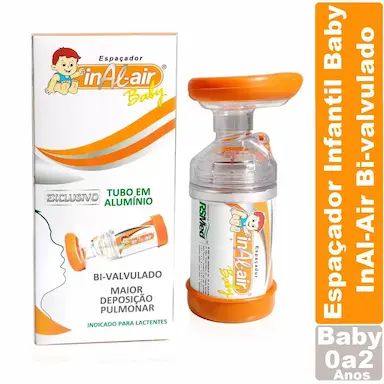ESPAçADOR INFANTIL BABY INAL-AIR RSMED BOMBINHA MEDICAMENTO AEROSOL (ASMA/FALTA DE AR) - PARA BEBê DE (0 A 2 ANOS)