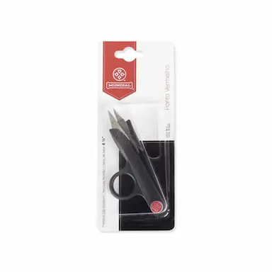 TESOURA TECELãO PRETA PONTO VERMELHO MUNDIAL 11,5CM 601N-4.1/2
