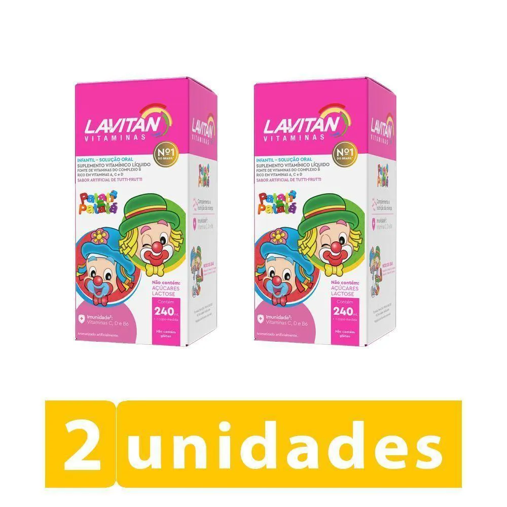 KIT 2 LAVITAN INFANTIL TUTTI FRUTTI SOLUçãO 240ML