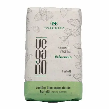SABONETE EM BARRA VEGANO RELAXANTE HORTELã MADRESSENZA 180G