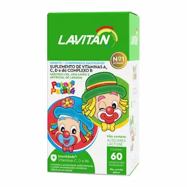 LAVITAN INFANTIL LARANJA 60 COMPRIMIDOS MASTIGáVEIS