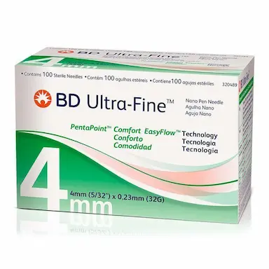 AGULHA BD ULTRA-FINE 4MM 100 UNIDADES