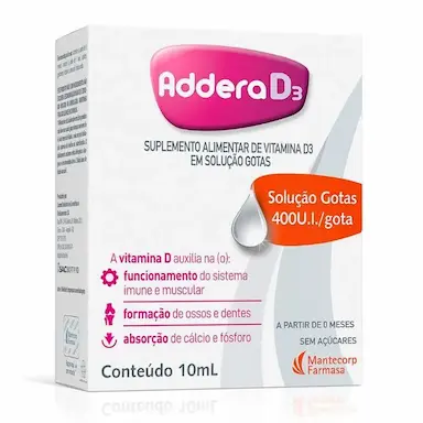 ADDERA D3 VITAMINA 400UI GOTAS COM 10ML