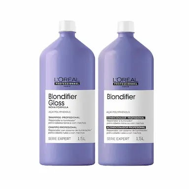 KIT L'ORéAL PROFESSIONNEL SERIE EXPERT BLONDIFIER GLOSS – SHAMPOO E CONDICIONADOR 1500 ML